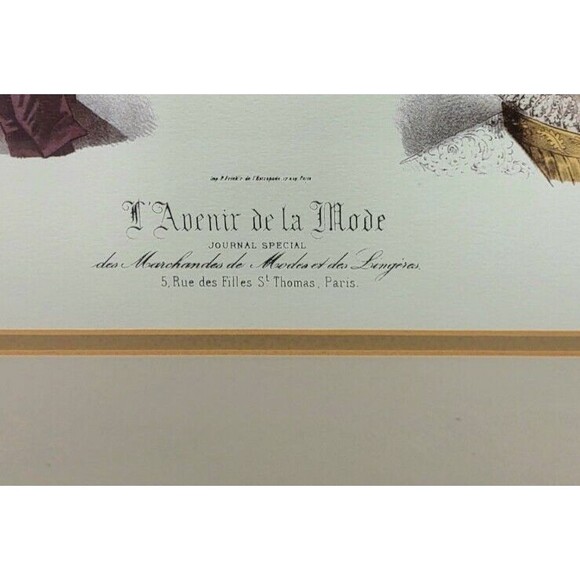 1880s Victorian Henry Petit L'Avenir de la Mode Hat Catalog Lithograph 18"x24" - Picture 4 of 8